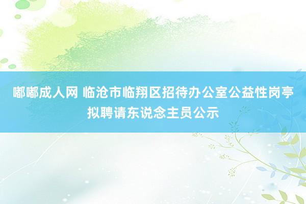 嘟嘟成人网 临沧市临翔区招待办公室公益性岗亭拟聘请东说念主员公示