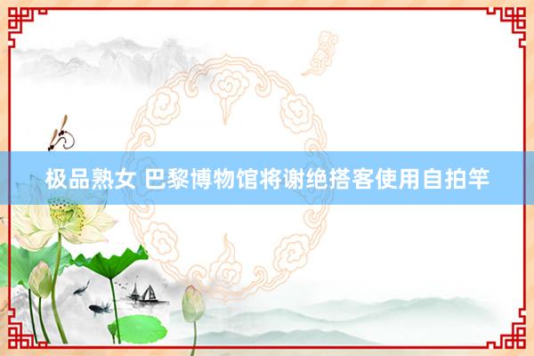 极品熟女 巴黎博物馆将谢绝搭客使用自拍竿