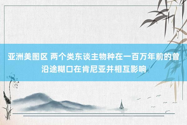 亚洲美图区 两个类东谈主物种在一百万年前的曾沿途糊口在肯尼亚并相互影响