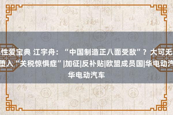 性爱宝典 江宇舟：“中国制造正八面受敌”？大可无谓堕入“关税惊惧症”|加征|反补贴|欧盟成员国|华电动汽车