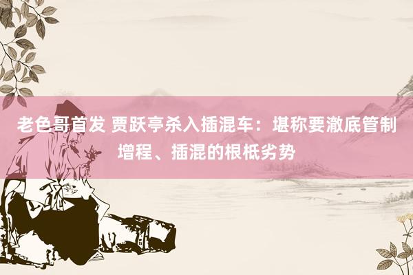 老色哥首发 贾跃亭杀入插混车：堪称要澈底管制增程、插混的根柢劣势