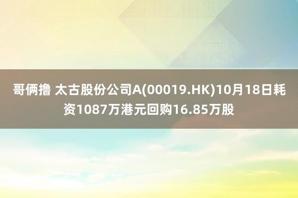 哥俩撸 太古股份公司A(00019.HK)10月18日耗资1087万港元回购16.85万股