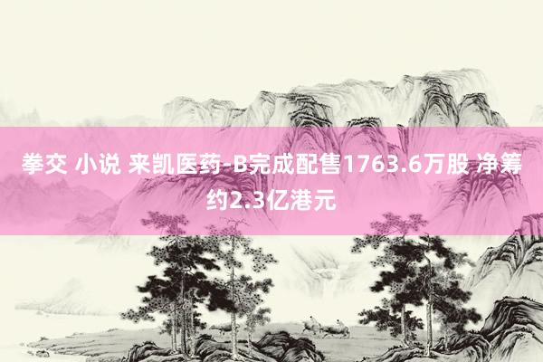拳交 小说 来凯医药-B完成配售1763.6万股 净筹约2.3亿港元
