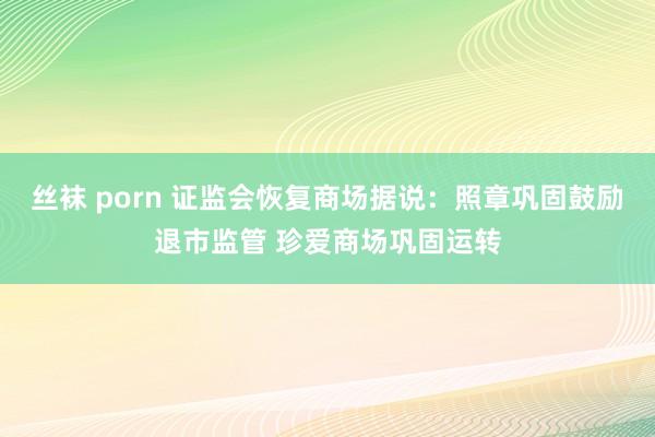 丝袜 porn 证监会恢复商场据说：照章巩固鼓励退市监管 珍爱商场巩固运转